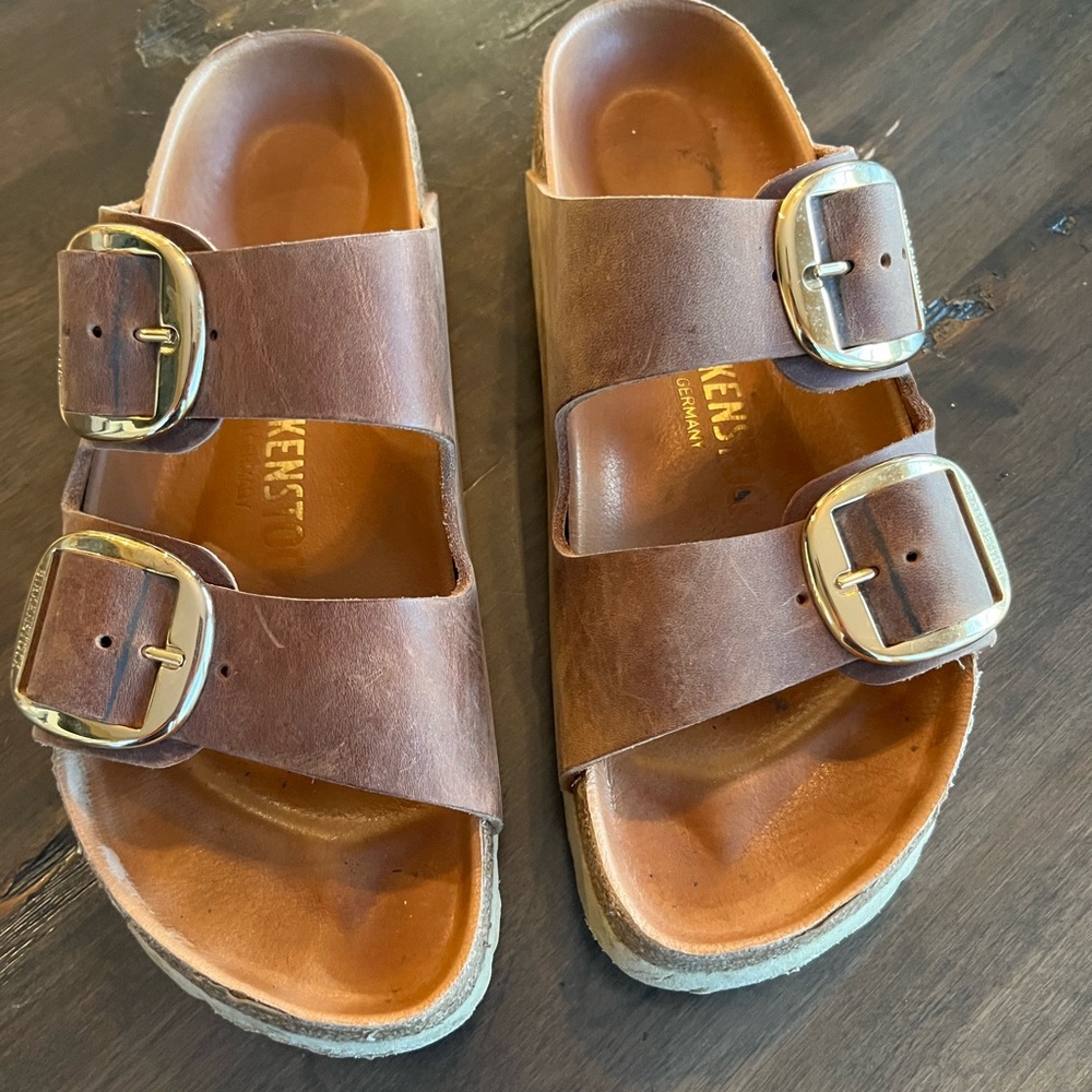Birkenstock Big Buckle Arizona Cognac Sandal - European Size 38- US size 7